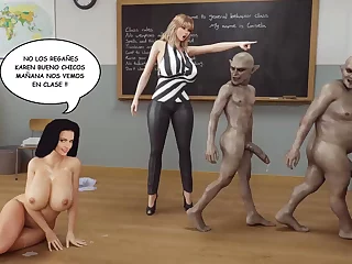 Denise and students - cartoon fantasy porn